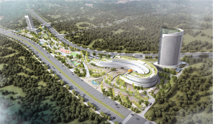 青岛市灵山卫停车场盖上综合楼